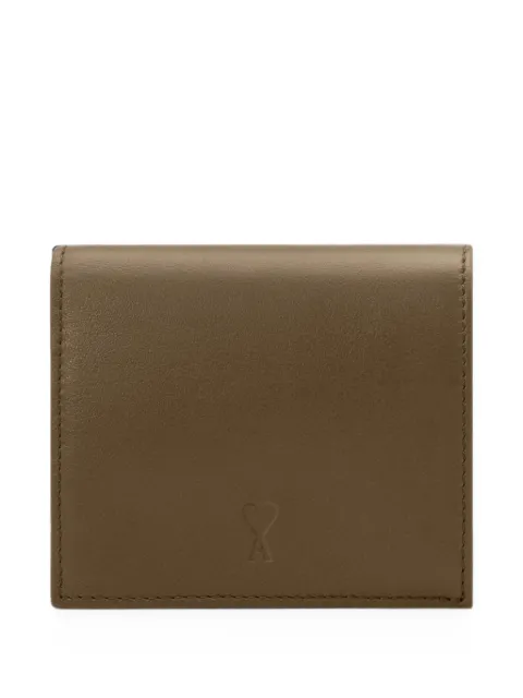 AMI Paris cowhide-leather bifold wallet with Ami de Coeur Green H26USL730AL0217