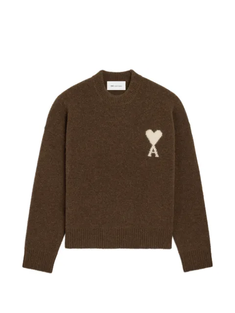 AMI Paris Ami de Coeur intarsia-knit jumper Brown H26UKS836KN0135