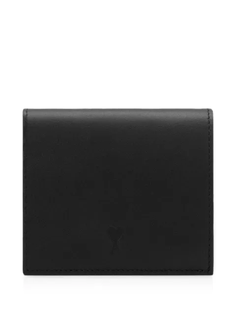 AMI Paris cowhide leather bifold wallet with Ami de Coeur Black H26USL730AL0217