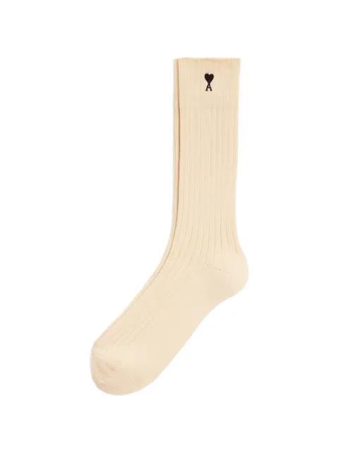AMI Paris cotton socks with Ami de Coeur Neutrals H26USC628AK0024