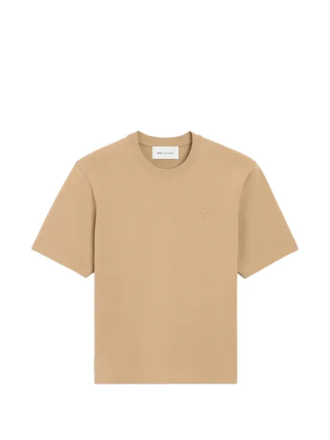 AMI Paris cotton T-shirt with embossed Ami de Coeur Neutrals H26UTS341726