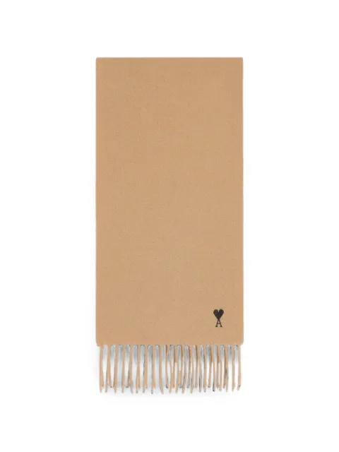 AMI Paris wool scarf with Ami de Coeur Neutrals H26USF677AW0047