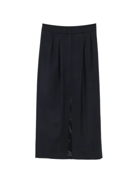 Peserico pleated front-slit long skirt Blue A0572703472