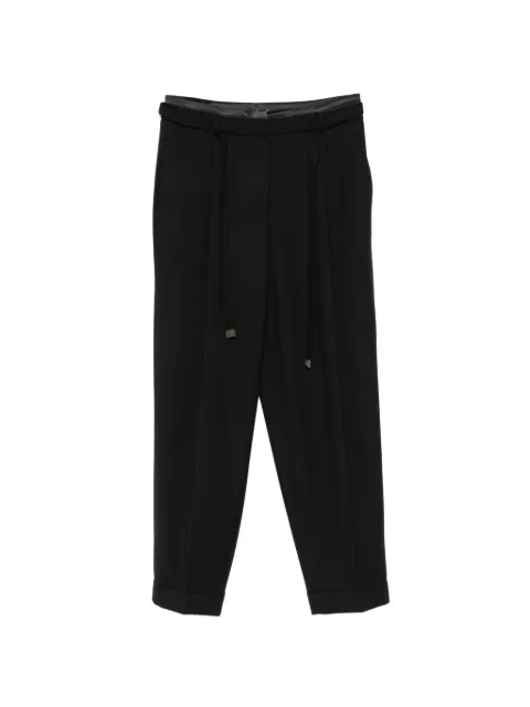Peserico tie-fastening turn-up trousers Black A04539AA3472