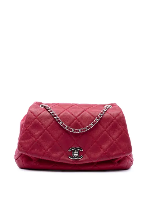 CHANEL Pre-Owned 2015-2016 Quilted Calfskin CC Curvy Flap shoulder bag Red S9LAHCDNCPIFLJVM