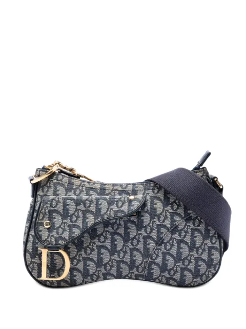 Christian Dior Pre-Owned 2004 Diorissimo Trotter Canvas Double Saddle crossbody bag Blue P0HPGFYXE587EFCB