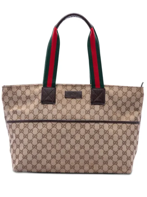 Gucci Pre-Owned 2016-2026 GG Canvas Web tote bag Neutrals NJBZRUV2JVNA28NY