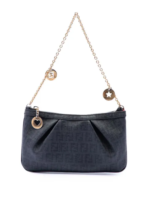 Fendi Pre-Owned 2010-2026 Zucchino Spalmati Chain Pochette shoulder bag Black FWXMFS02ADQ3UCRC