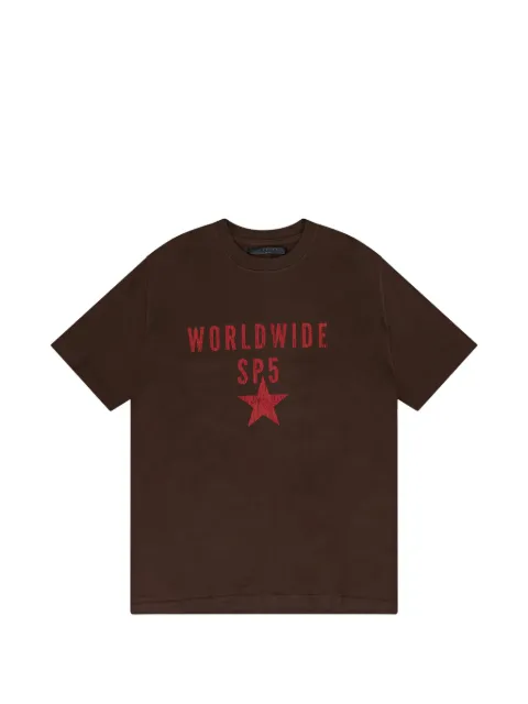 SP5DER logo-print T-shirt Brown SP5DER471