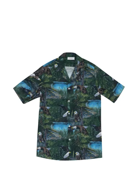 RHUDE logo-print button-up shirt Green RHDMTPS0149