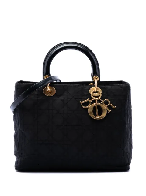 Christian Dior Pre-Owned 2002 Large Nylon Cannage Lady Dior satchel Black 9PXTV0RCNJ67PRUM