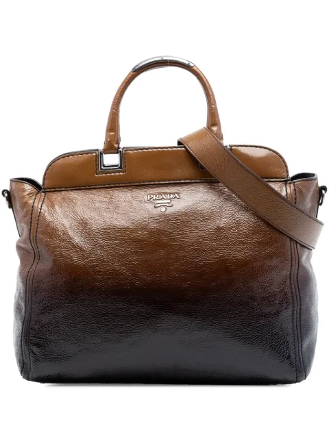 Prada Pre-Owned 2013-2026 Sfumato Vernice Naplak Frame satchel Brown 7LTHHAU1HOJJ38Z6