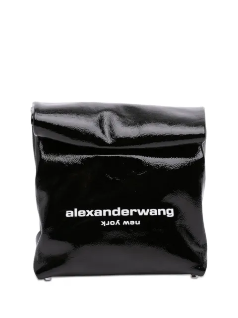 Pre-Owned Alexander Wang 2010-2026 Patent Logo Lunch Bag clutch bag Black 5DN9HBO65BCCL47Q
