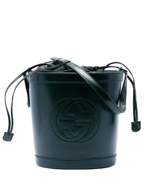 Gucci Pre-Owned 20th Century Calfskin Interlocking G bucket bag Green 4G695Q6A691GBYOW