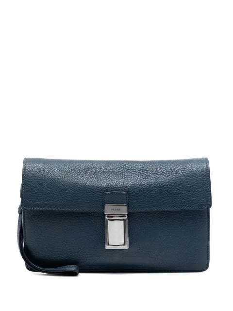 Prada Pre-Owned 2000-2013 Vitello Daino clutch bag Blue 2SOFD3CKHLB6OZTQ