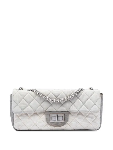 CHANEL Pre-Owned 2008-2009 Small Tricolor Quilted Jersey Reissue 2.55 East West Flap shoulder bag Grey 298F0OUGECBBWIOB