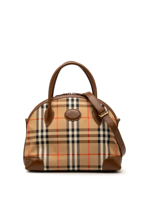 Burberry Pre-Owned 20th Century Haymarket Check Canvas Dome satchel Neutrals VX5A7XYBEHEDUHR0