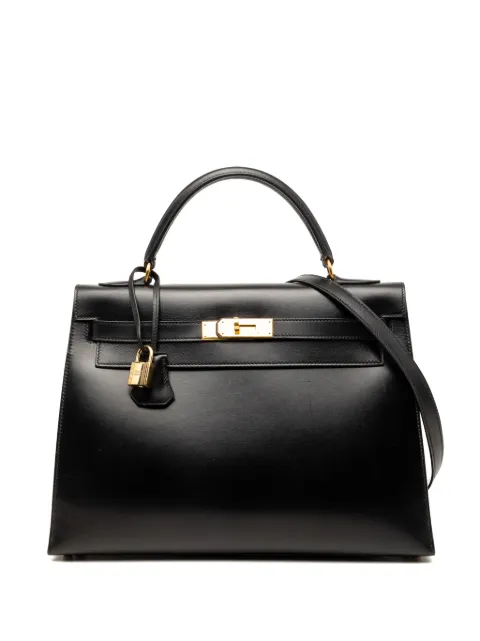 Hermès Pre-Owned 1994 Box Calf Kelly Sellier 32 satchel Black LMLSF3DGALD1088Q