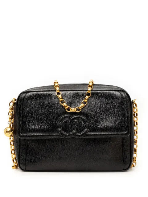 CHANEL Pre-Owned 1991-1994 CC Caviar Front Pocket Bijoux Chain Camera Bag crossbody bag Black IB9891Y1AHZU1DRB