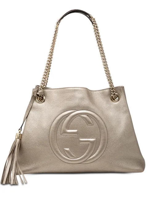 Gucci Pre-Owned 2016-2026 Medium Metallic Calfskin Soho Chain tote bag Gold F5BX95I1JBP3L1U4