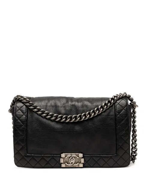 CHANEL Pre-Owned 2013-2014 Medium Calfskin Boy Reverso Flap crossbody bag Black 5P6BTJUX3JTJNRCY