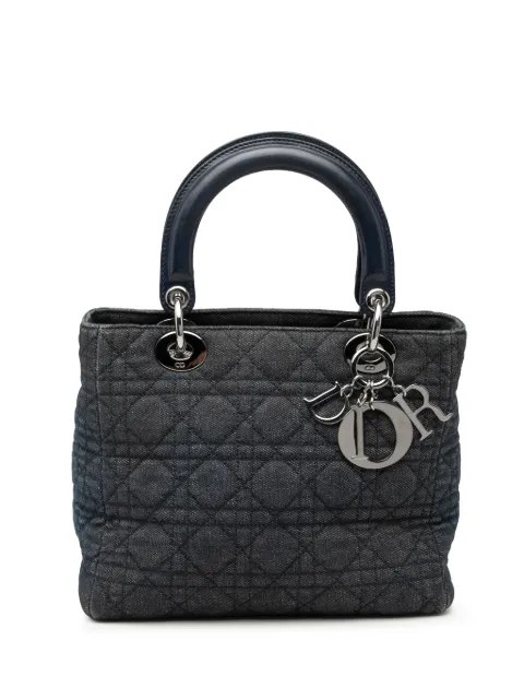 Christian Dior Pre-Owned 2001 Medium Denim Cannage Lady Dior satchel Blue 0Z1O14SN9LBCXYUW