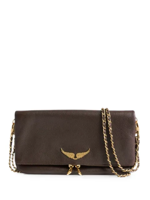Zadig&Voltaire Rock leather clutch bag Brown LWBA00001