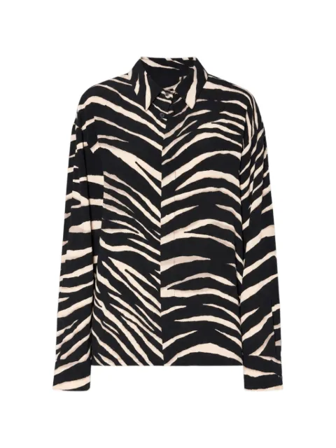 Zadig&Voltaire Tyrica zebra-print long-sleeve shirt Black WWSH02324