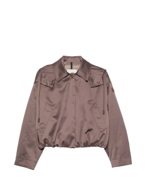 Moncler hooded satin jacket Brown L20931A0007059933