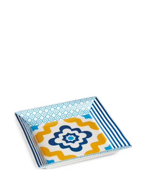 L'OCA NERA Lisbona tile-print tray Blue 1M265