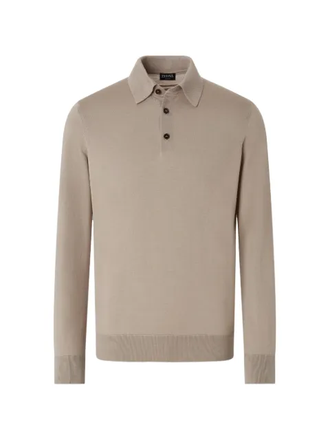 Zegna light taupe mélange Cashseta polo shirt Neutrals E8J00132