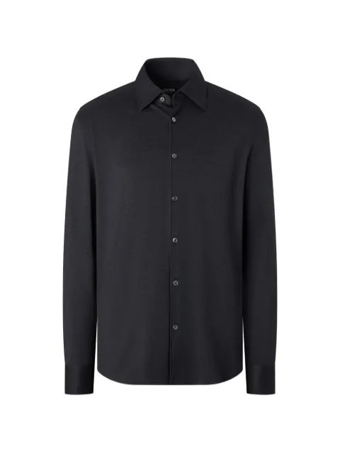 Zegna navy blue cashmere and silk shirt Grey UIX81A4SJF11