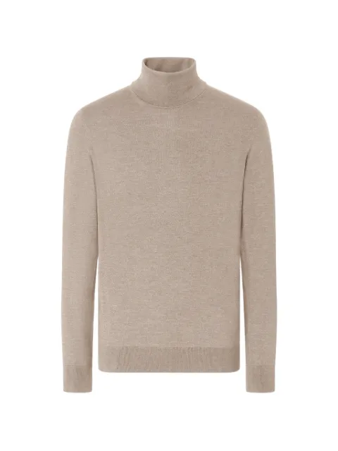 Zegna light taupe mélange Cashseta turtleneck Neutrals UIJ00A4120