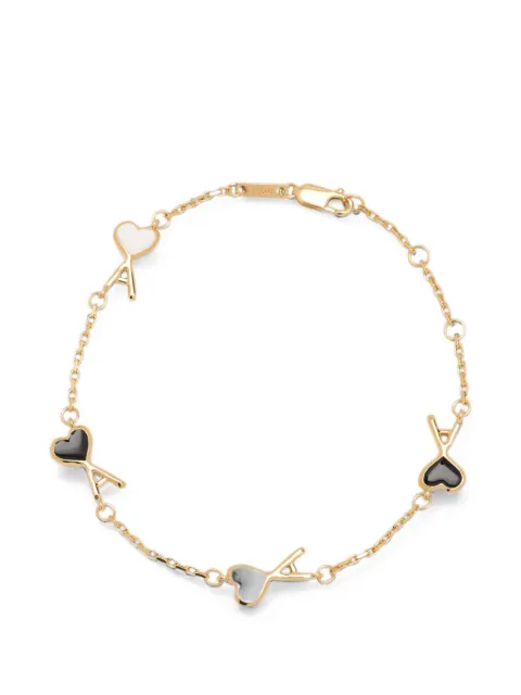 AMI Paris brass bracelet with hammered Ami de Coeur Gold H26UJW464HW0026
