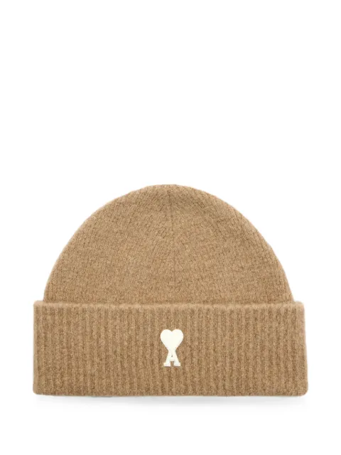 AMI Paris alpaca beanie with Ami de Coeur Neutrals H26UBO005KN0135
