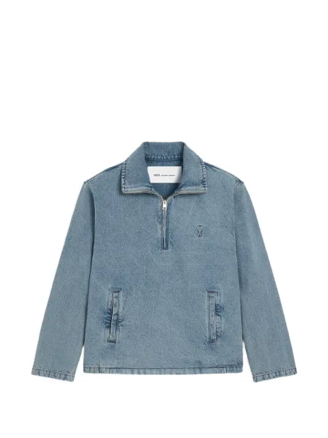 AMI Paris cotton vareuse with Ami de Coeur Blue H26UJK917DE0046