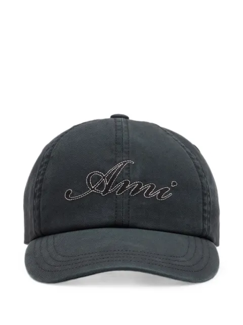 AMI Paris black cotton cap with Ami Paris embroidery Black H26UCP289AW0052