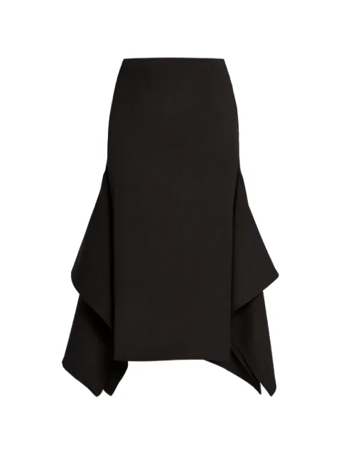 ERDEM side-draped woo midi skirt Black PF26S307003