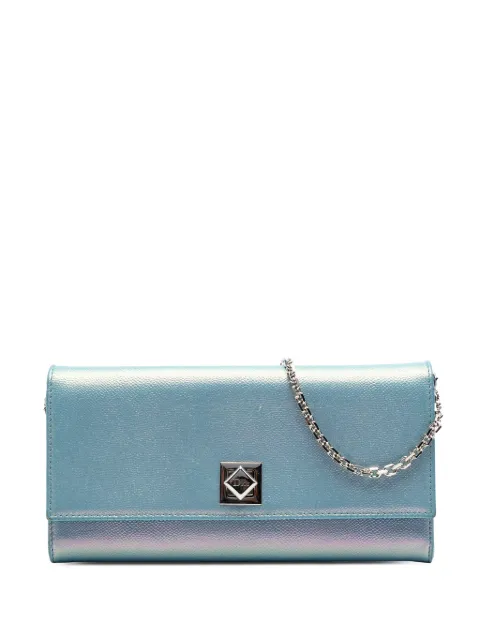 Christian Dior Pre-Owned 2016 Iridescent Calfskin Turn Me Wallet On Chain crossbody bag Blue UX3JS3Y5MLWVSREX