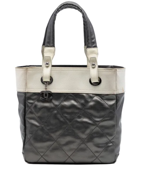 CHANEL Pre-Owned 2006-2008 Small Bicolor Quilted Coated Canvas Paris Biarritz tote bag Grey R0R0LC6EYII9OFPJ