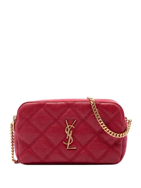 Saint Laurent Pre-Owned 2019 Mini Quilted Lambskin Becky Double Zip crossbody bag Red OSOO4DZMGKA1ZBII