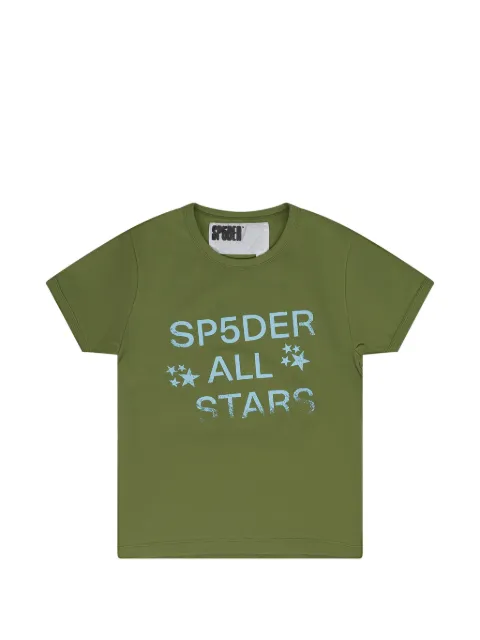 SP5DER logo-print T-shirt Green SP5DER484