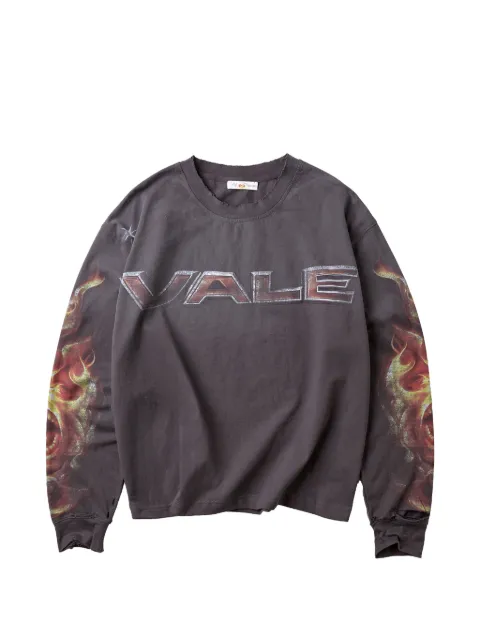 Vale Budokai graphic-print long-sleeve T-shirt Grey VAL261