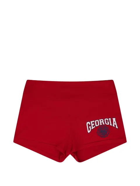 SP5DER Georgia logo-print mini shorts Red SP5DER492
