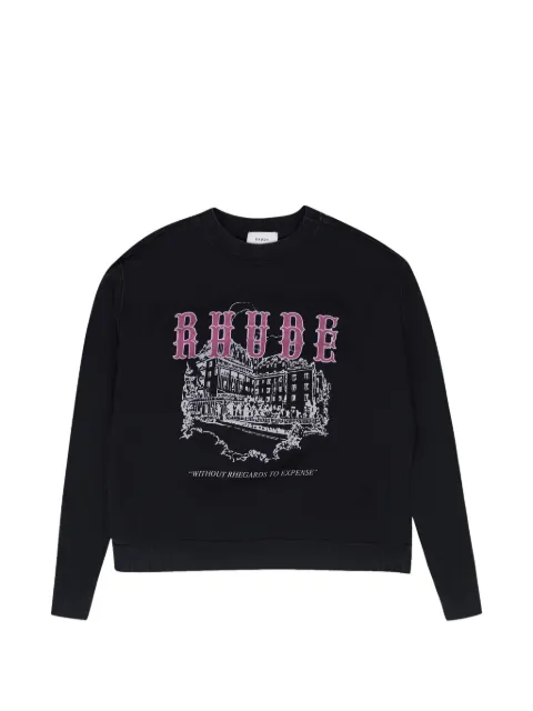 RHUDE Chateau Marmont graphic-print sweater Black RHDMHDS1972BLAC