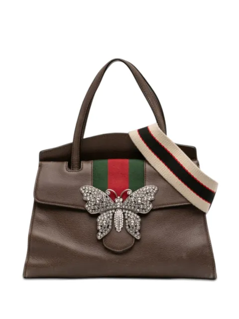 Gucci Pre-Owned 2016-2026 Medium Calfskin Linea Totem satchel Brown 91MC7EB6ZDH4HV8Z