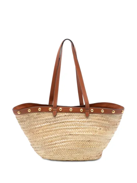 Celine Pre-Owned 2019 Large Raffia Classic Studded Panier tote bag Neutrals 6FWX8D2Z3YJLIAUP