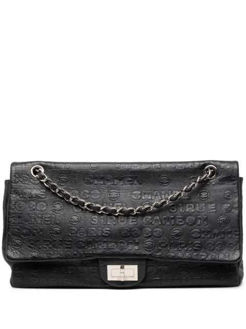 CHANEL Pre-Owned 2008-2009 Maxi Embossed Calfskin 31 Rue Cambon Reissue 2.55 Double Flap shoulder bag Black OVSRPADEB6USAC6P