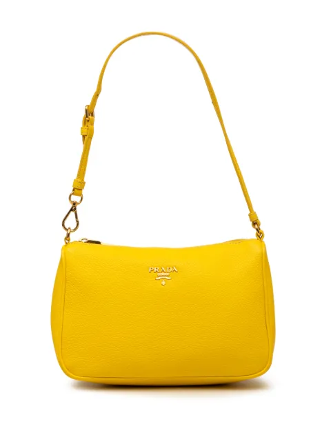 Prada Pre-Owned 2010-2026 Vitello Daino Pochette shoulder bag Yellow IZHVD6UC83IRMQGW
