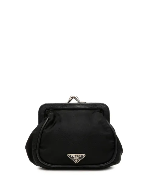 Prada Pre-Owned 2000-2013 Tessuto Kiss Lock Frame coin pouch Black HSUFIPQ02M7GX117